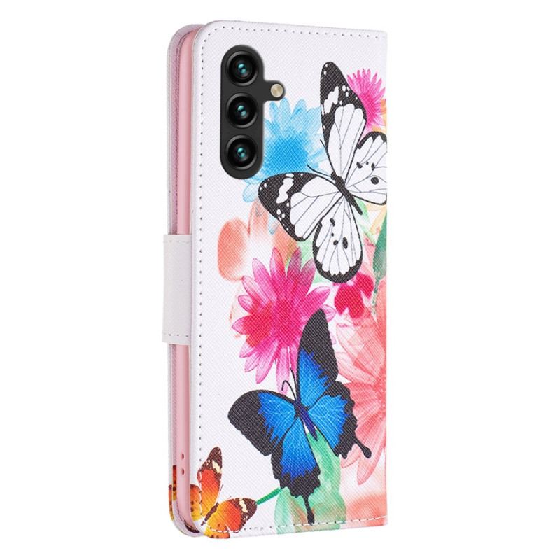 Housse Samsung Galaxy A16 4G / 5G Deux Papillons Aquarelle