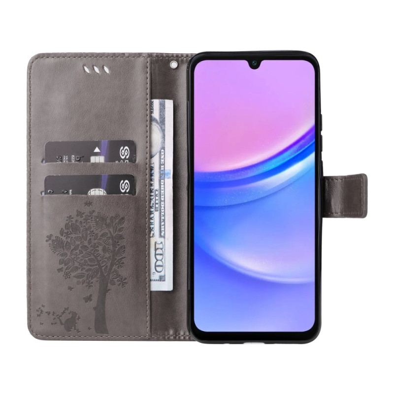 Housse Samsung Galaxy A16 4G / 5G Motif Chat et Arbre