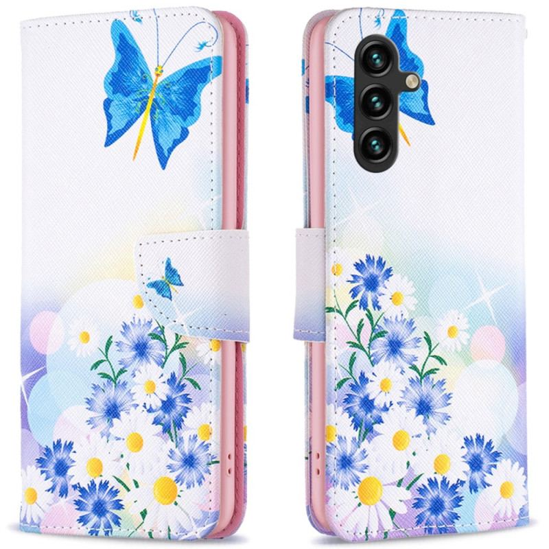 Housse Samsung Galaxy A16 4G / 5G Papillon et Fleurs Aquarelle