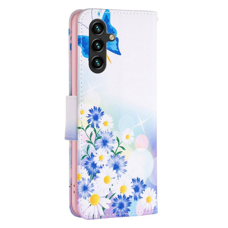 Housse Samsung Galaxy A16 4G / 5G Papillon et Fleurs Aquarelle