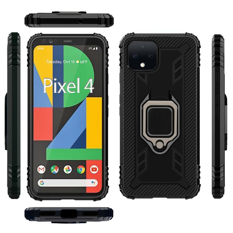 Coque Google Pixel 4 Ring et Fibre Carbone