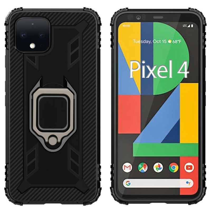 Coque Google Pixel 4 Ring et Fibre Carbone