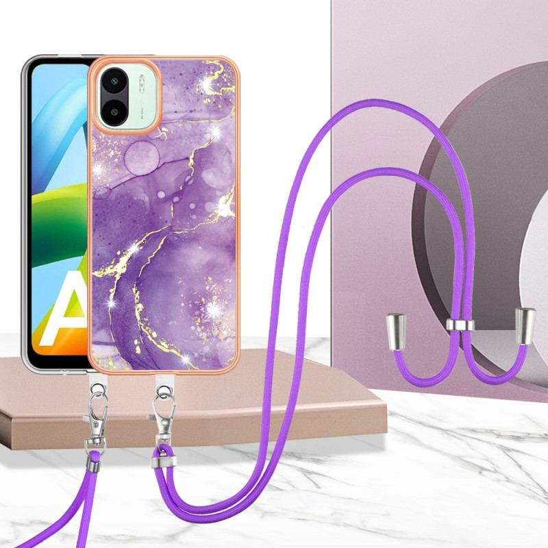 Coque Xiaomi Redmi A1 à Cordon Style Marbre