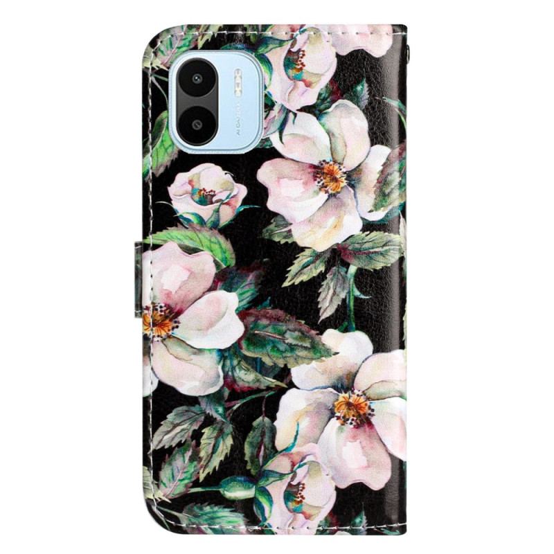 Housse Xiaomi Redmi A1 Magnolias à Lanière