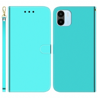 Housse Xiaomi Redmi A1 Simili Cuir Miroir avec Lanière