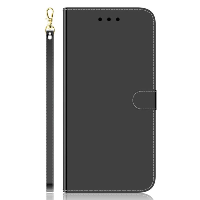 Housse Xiaomi Redmi A1 Simili Cuir Miroir avec Lanière