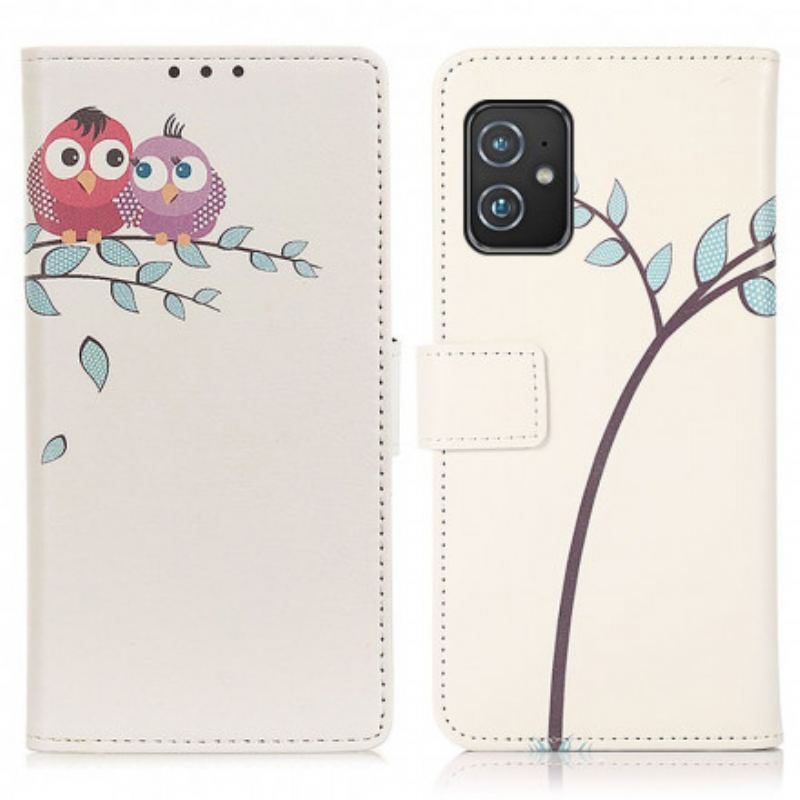 Housse Azus Zenfone 8 Couple De Hiboux Sur l'Arbre