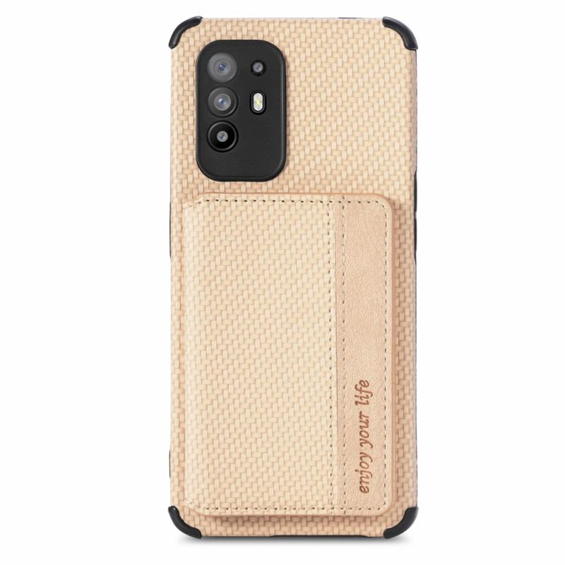 Coque Oppo A94 5G Fibre Carbone Porte-Cartes