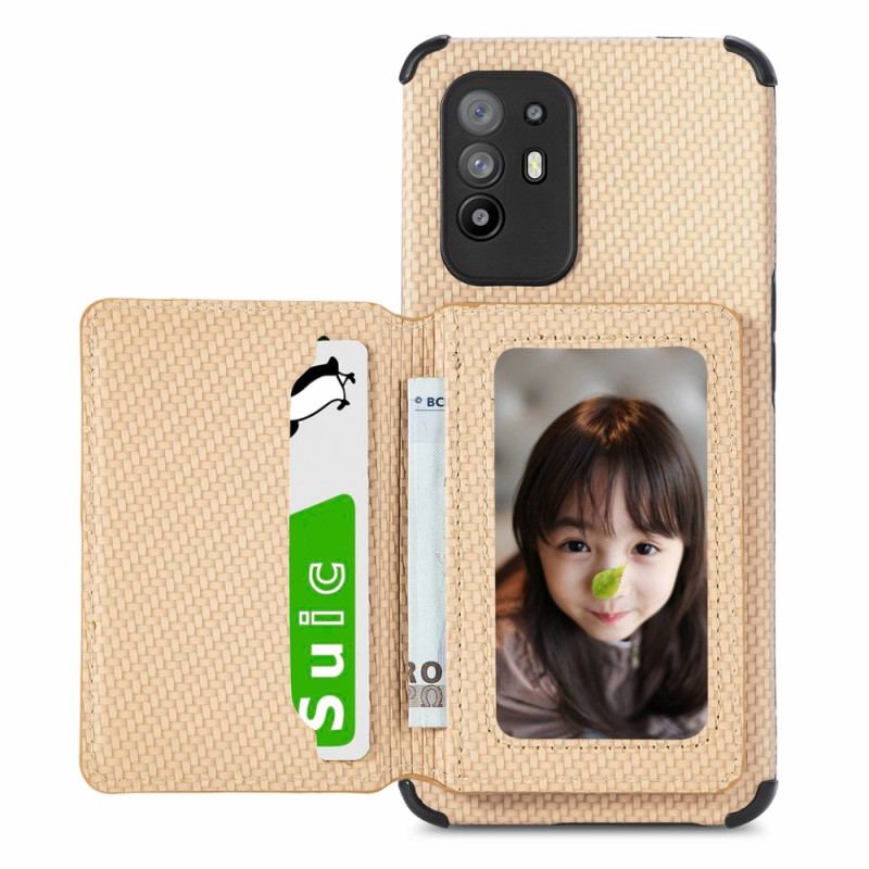 Coque Oppo A94 5G Fibre Carbone Porte-Cartes