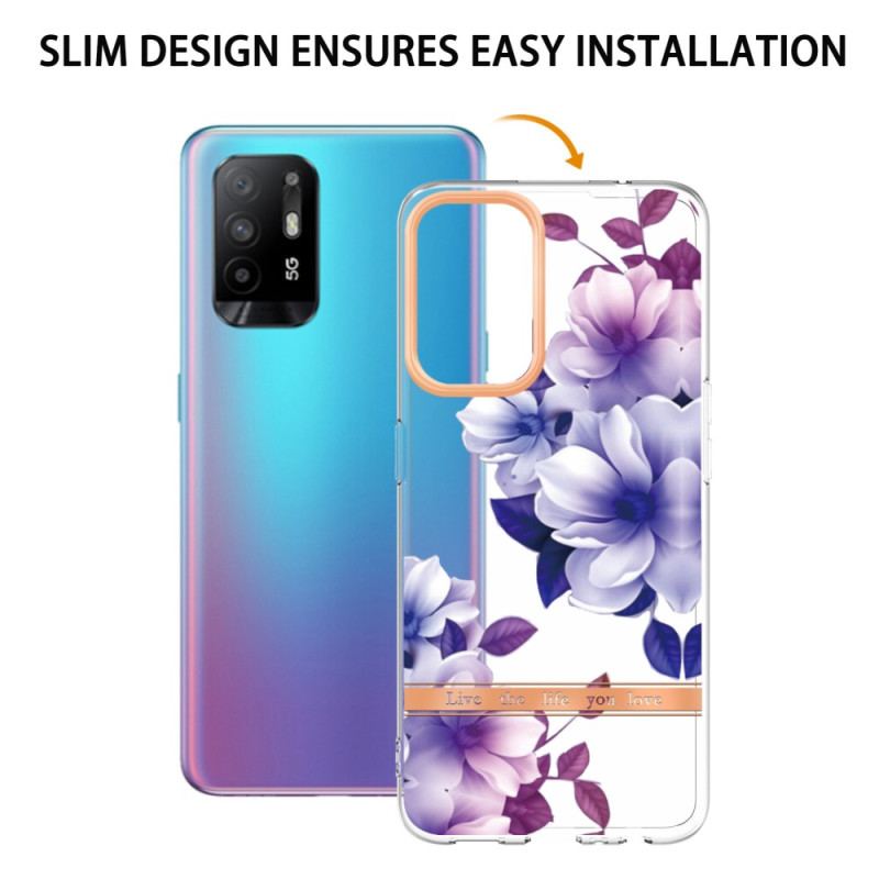 Coque Oppo A94 5G Fleurs Violettes