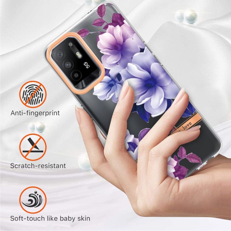 Coque Oppo A94 5G Fleurs Violettes