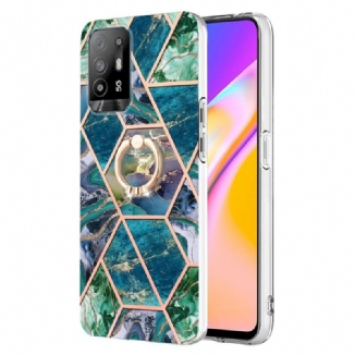 Coque Oppo A94 5G Marbre Géométrique avec Anneau