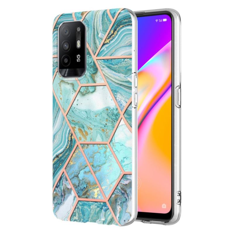 Coque Oppo A94 5G Marbre Géométrique Flashy