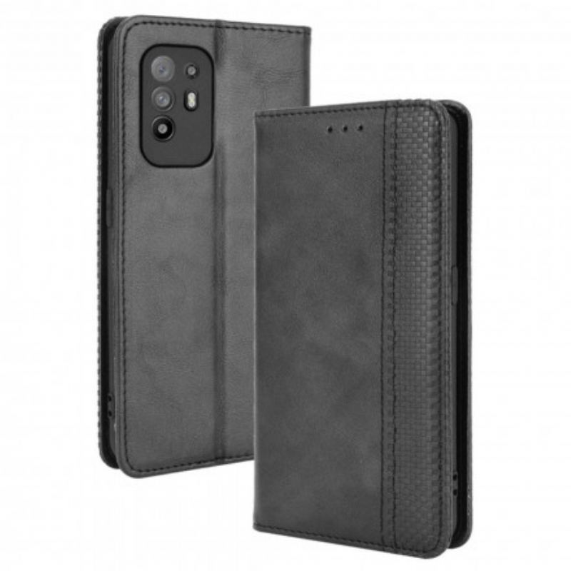 Flip Cover Oppo A94 5G Effet Cuir Vintage Stylisé