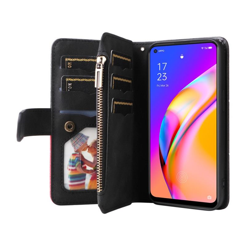 Housse Oppo A94 5G Bicolor Porte-monnaie avec Lanière