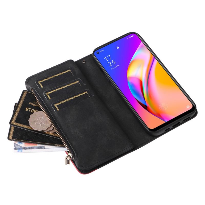 Housse Oppo A94 5G Bicolor Porte-monnaie avec Lanière