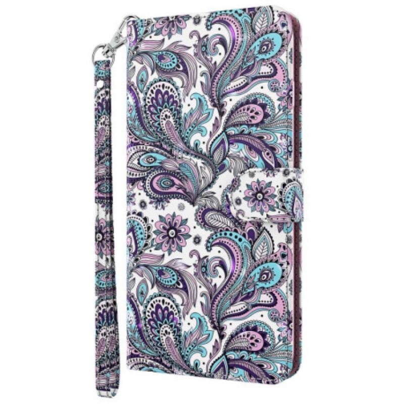 Housse Oppo A94 5G Fleurs Motifs avec Lanière