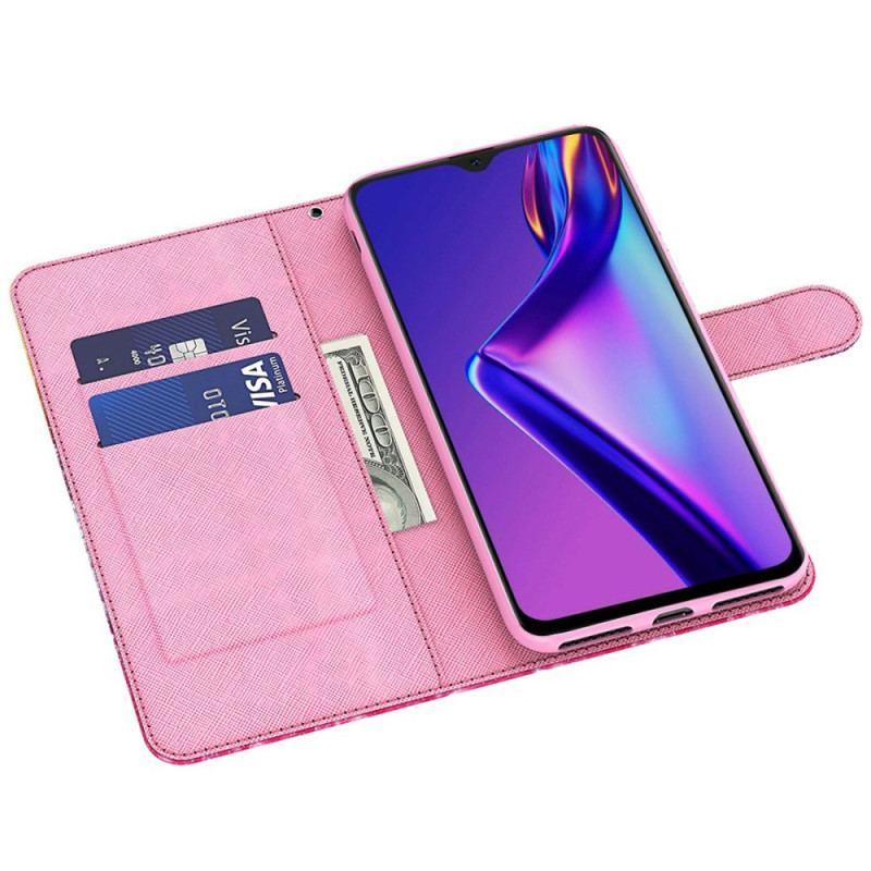 Housse Oppo A94 5G Fleurs Motifs avec Lanière