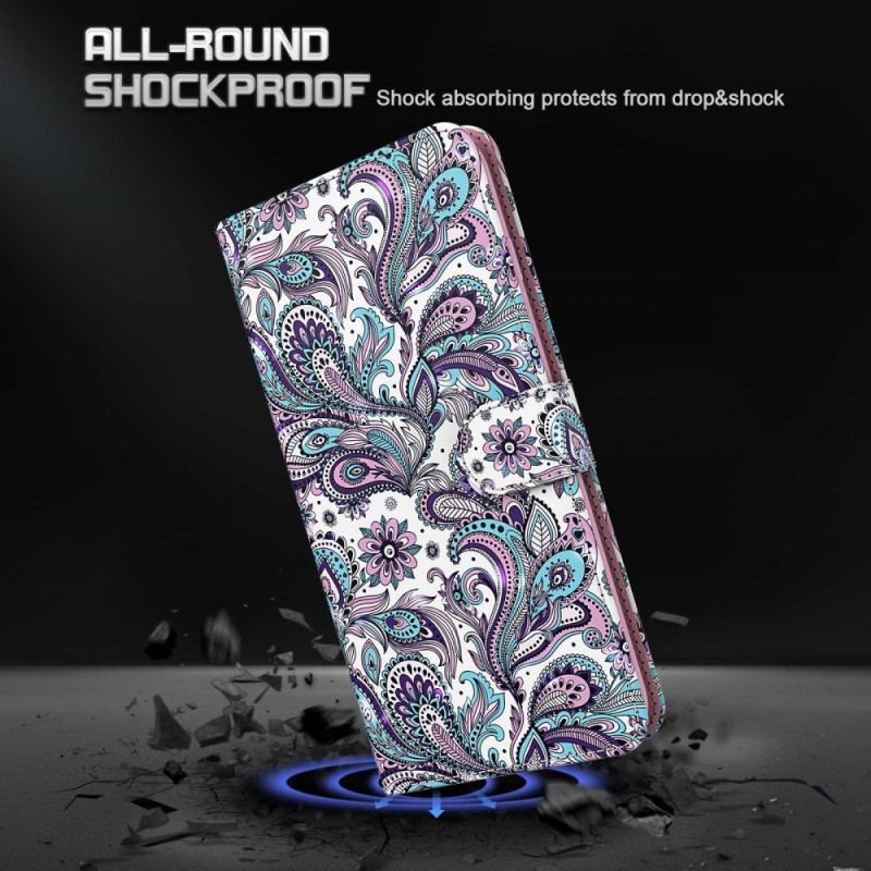 Housse Oppo A94 5G Fleurs Motifs avec Lanière