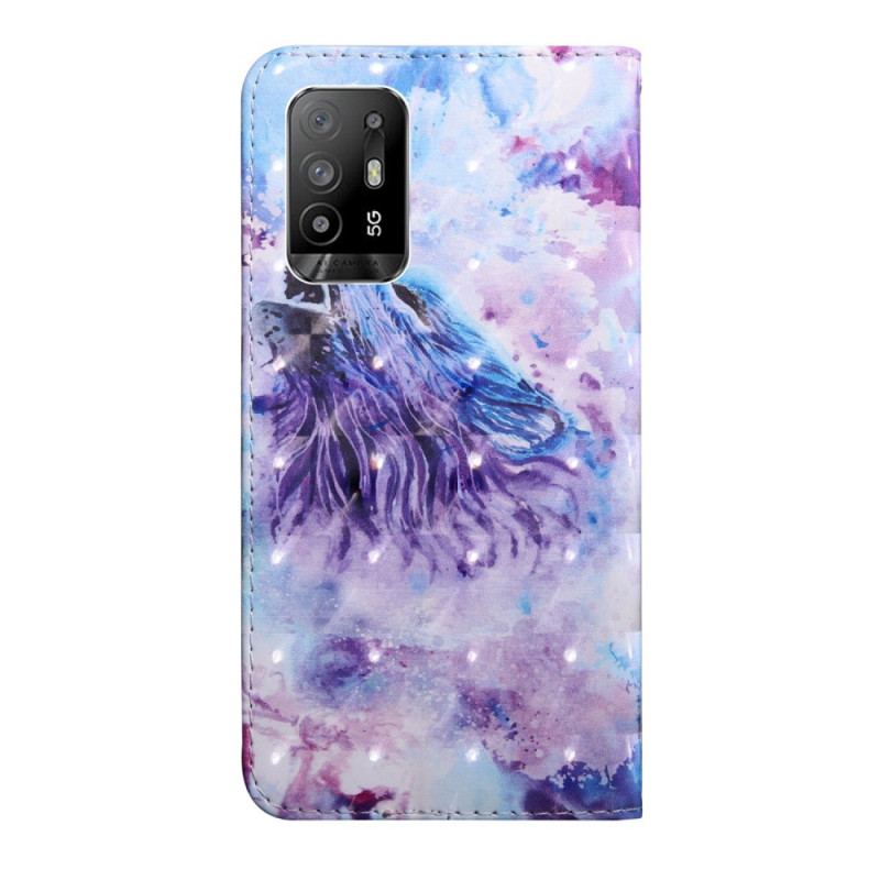 Housse Oppo A94 5G Loup avec Lanière