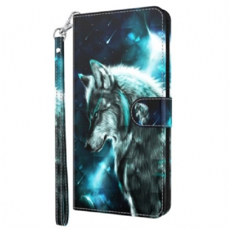 Housse Oppo A94 5G Loup avec Lanière