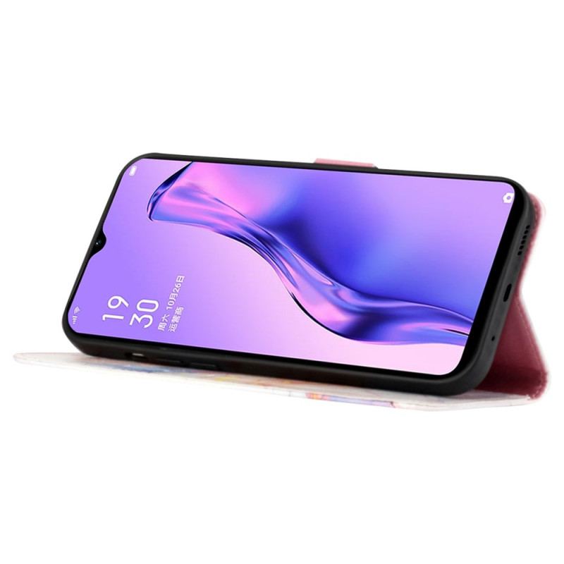 Housse Oppo A94 5G Marbre avec Lanière