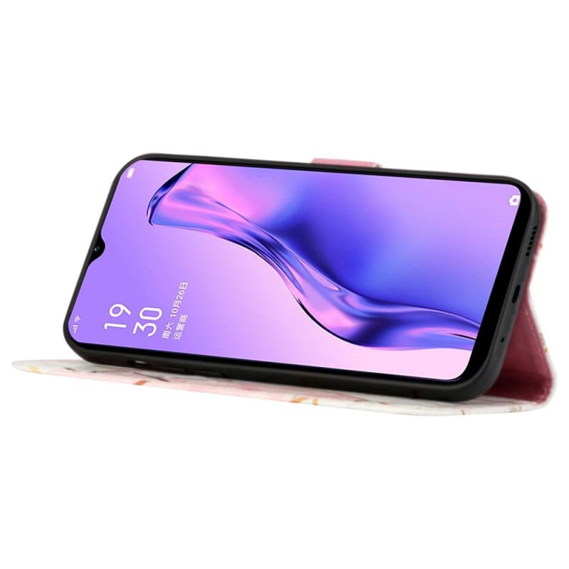 Housse Oppo A94 5G Marbre Géométrique avec Lanière