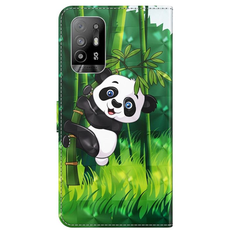 Housse Oppo A94 5G Panda avec Lanière