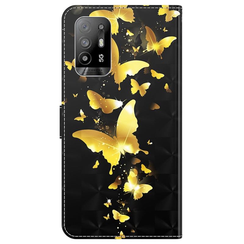 Housse Oppo A94 5G Papillon avec Lanière