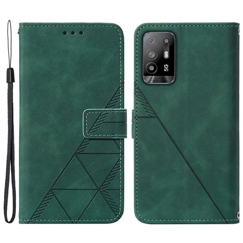 Housse Oppo A94 5G Simili Cuir avec Lanière