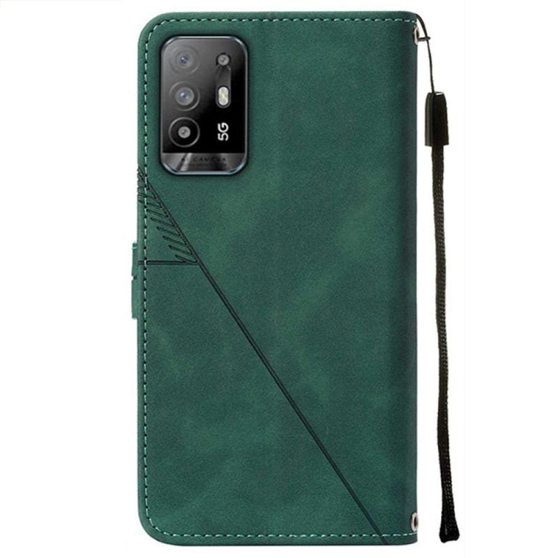 Housse Oppo A94 5G Simili Cuir avec Lanière