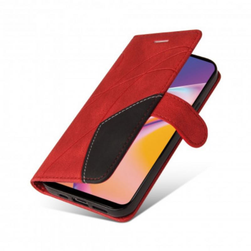 Housse Oppo A94 5G Simili Cuir Bicolore Signature