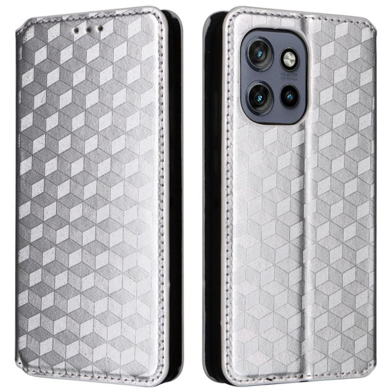 Flip Cover Motorola Edge 50 Neo Cubes 3D