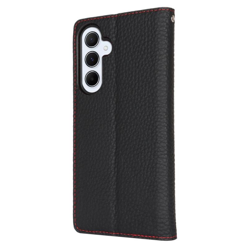 Flip Cover Samsung Galaxy S24 FE Cuir Texture Litchi