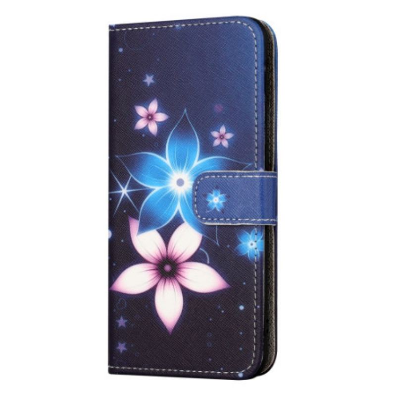 Housse Samsung Galaxy S24 FE Fleurs Lunaires à Lanière