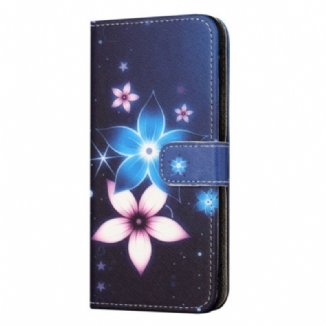 Housse Samsung Galaxy S24 FE Fleurs Lunaires à Lanière