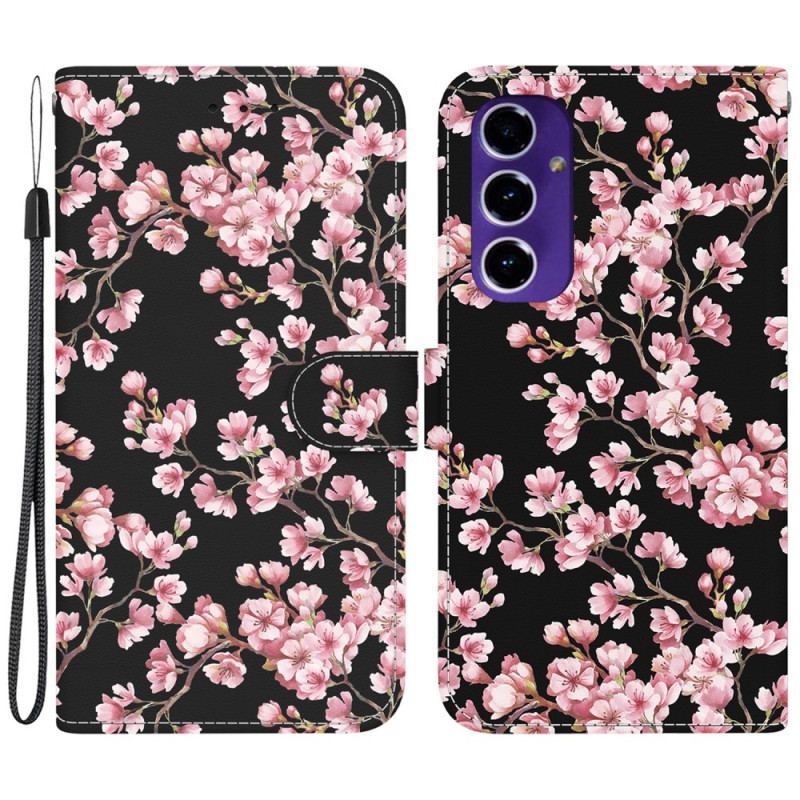 Housse Samsung Galaxy S24 FE Fleurs de Prunier à Lanière