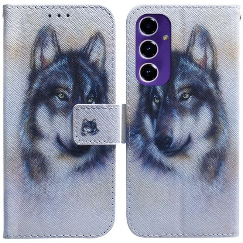 Housse Samsung Galaxy S24 FE Loup Aquarelle