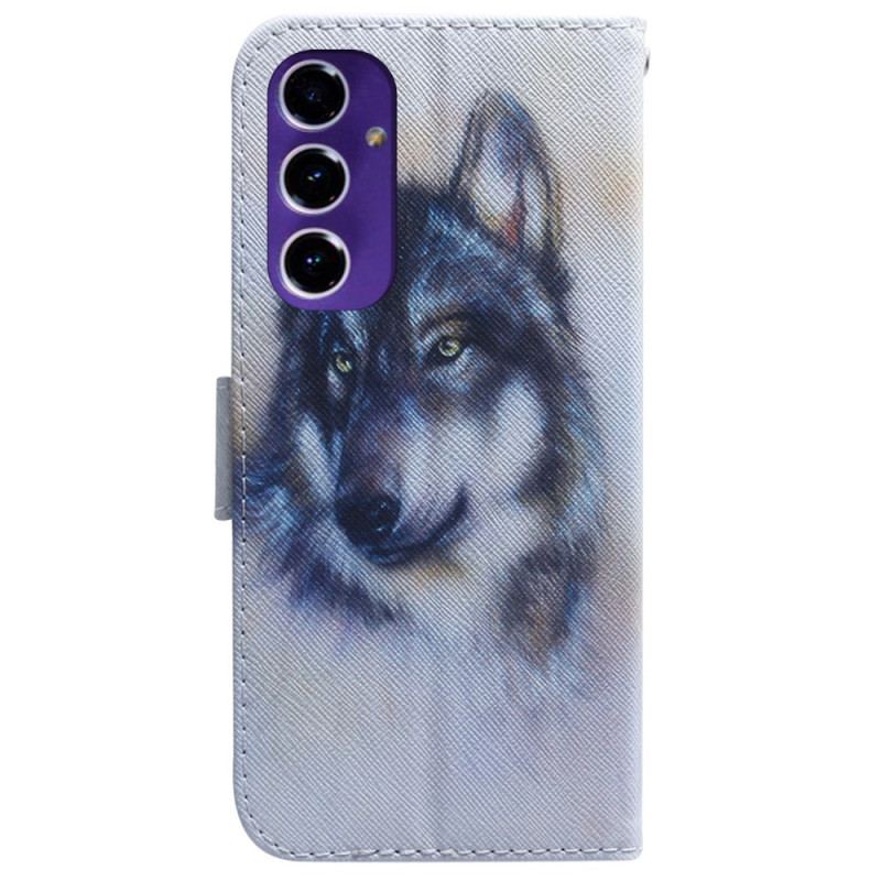 Housse Samsung Galaxy S24 FE Loup Aquarelle