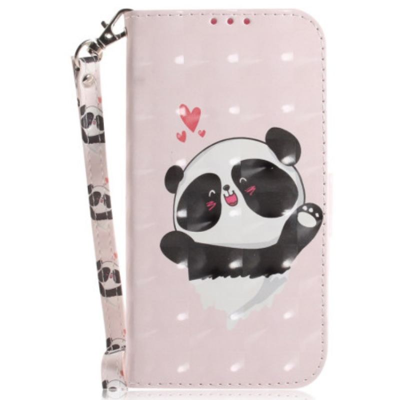 Housse Samsung Galaxy S24 FE Panda Love à Lanière