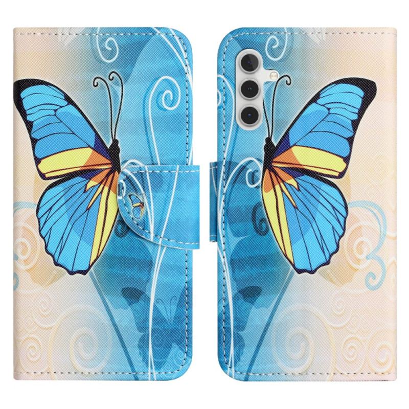 Housse Samsung Galaxy S24 FE Papillon Jaune et Bleu