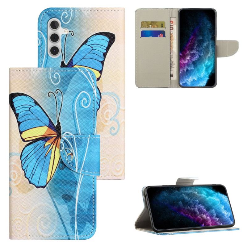 Housse Samsung Galaxy S24 FE Papillon Jaune et Bleu