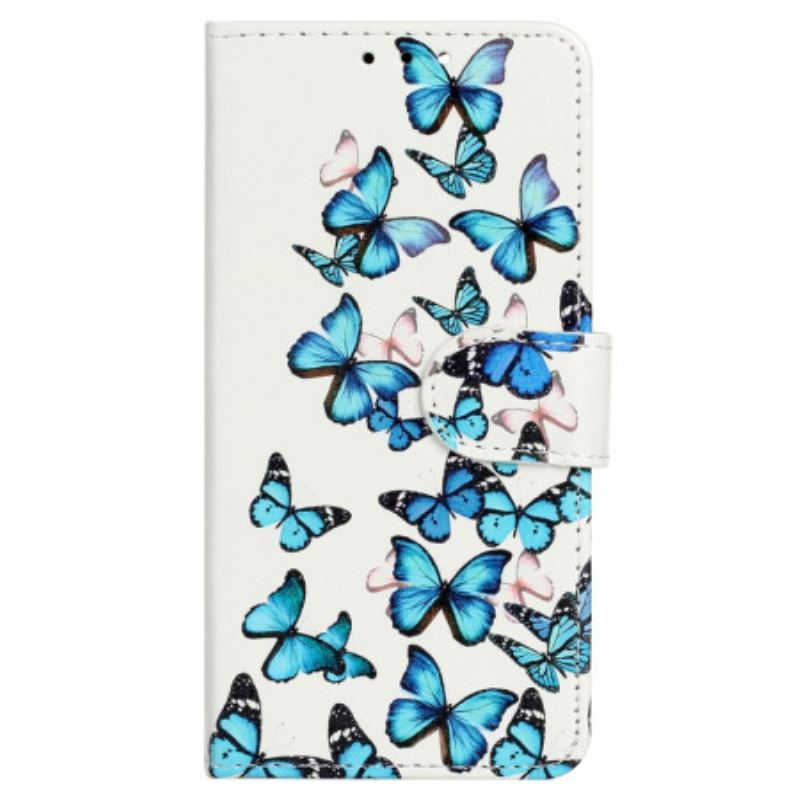 Housse Samsung Galaxy S24 FE Papillons Bleus en Vol