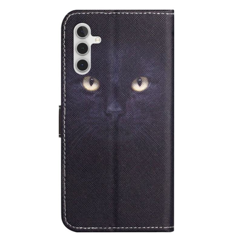 Housse Samsung Galaxy S24 FE Yeux de Chat à Lanière