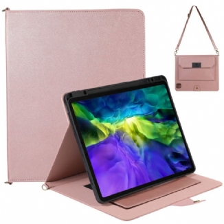 Housse iPad Pro 12.9" Effet Cuir Bandoulière RFID