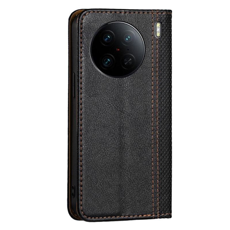 Flip Cover Vivo X90 Pro Simili Cuir Vintage