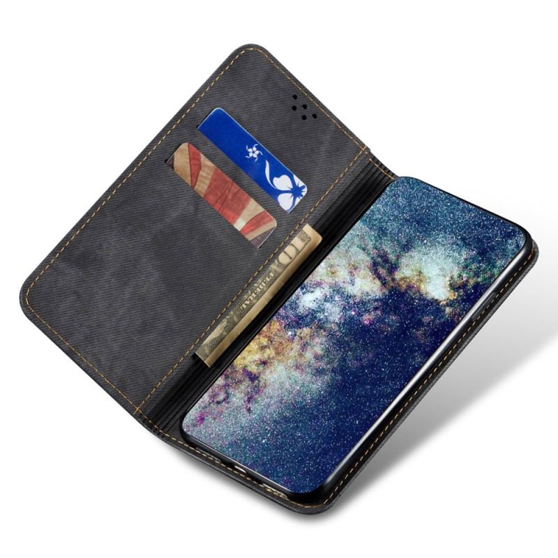 Flip Cover Vivo X90 Pro Tissu Jeans