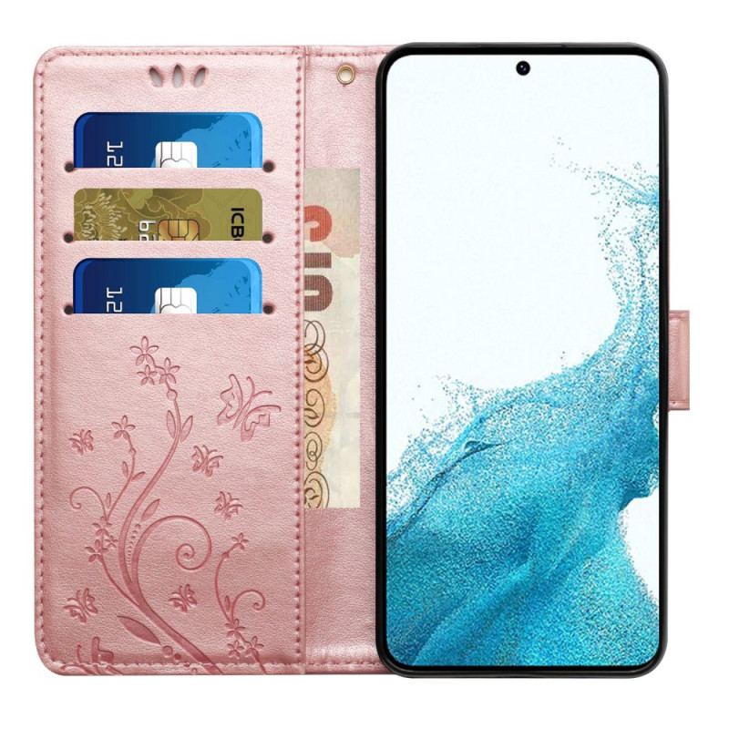 Housse Samsung Galaxy S23 5G Florale à Lanière