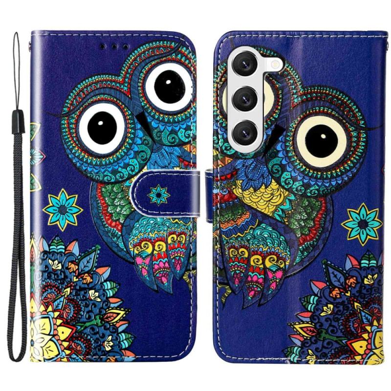 Housse Samsung Galaxy S23 Plus 5G Hibou à Lanière