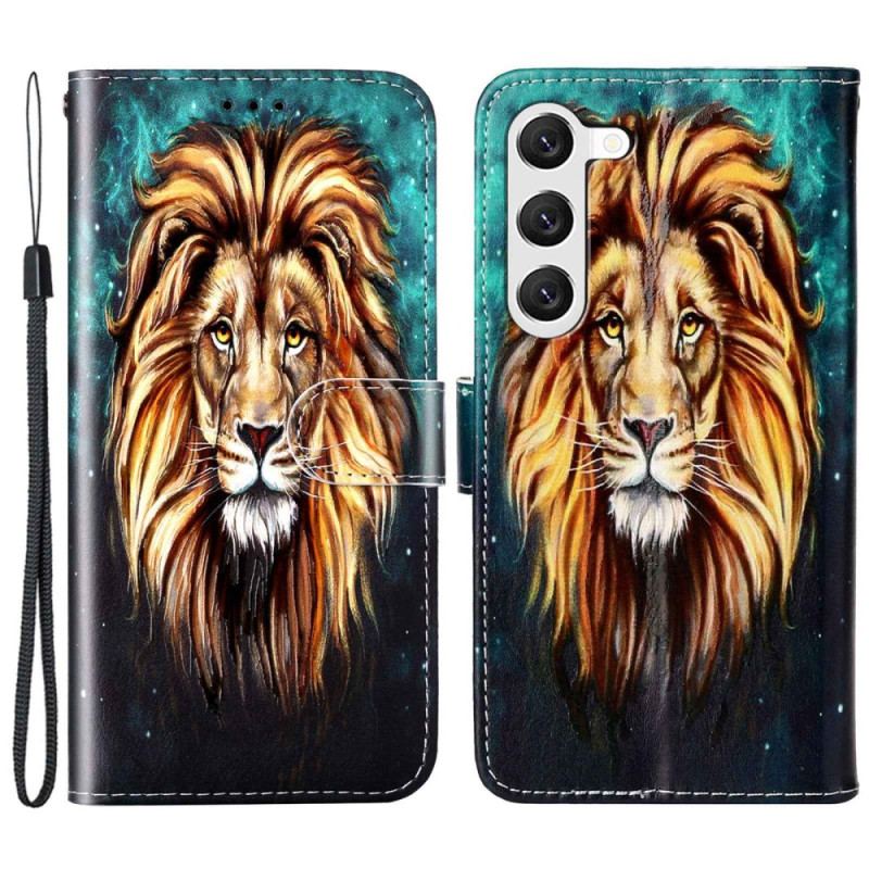 Housse Samsung Galaxy S23 Plus 5G Lion à Lanière